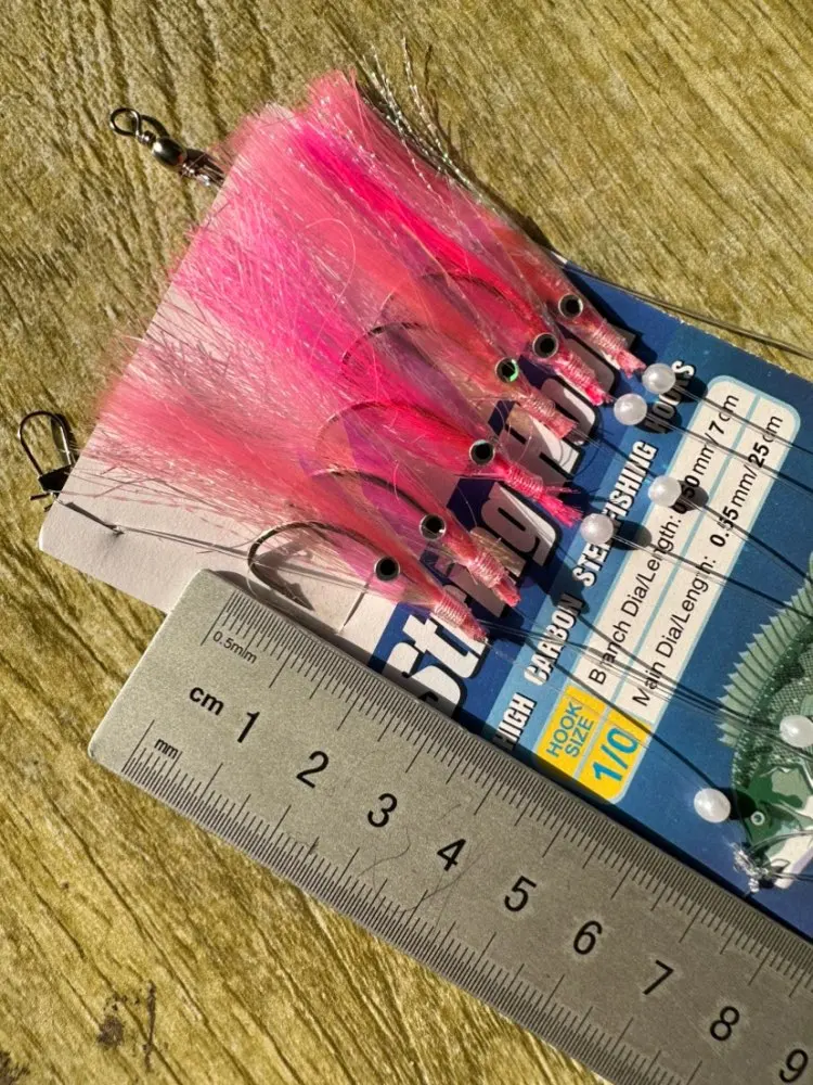 JYJ-señuelo de pez artificial sabiki, cebos de pesca de carpa, color arcoíris, cebo falso sabiki para caballa española, 10 paquetes - imagen 2