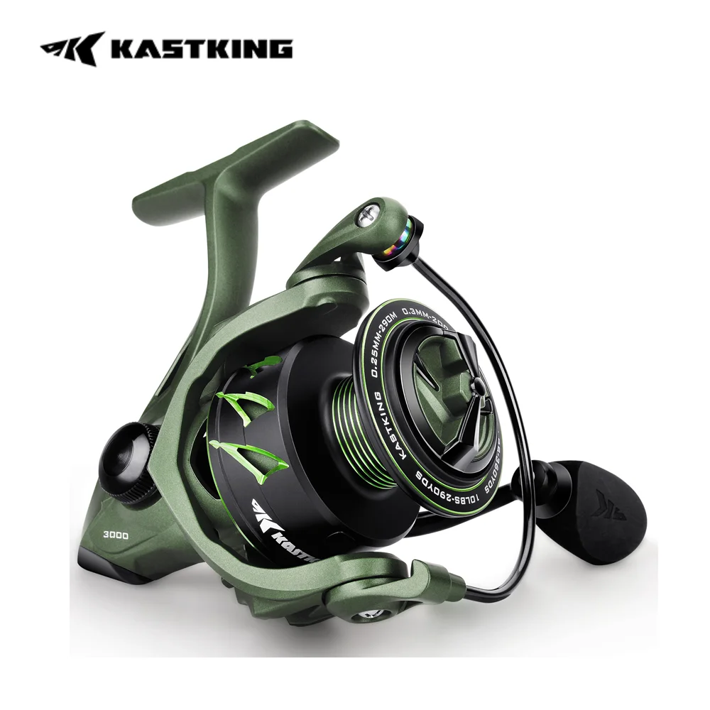 Carrete de pesca KastKing Spartacus II, carrete giratorio de fibra de carbono sellado, arrastre máximo de 22 libras, 7 + 1 BB inoxidable para agua salada o dulce