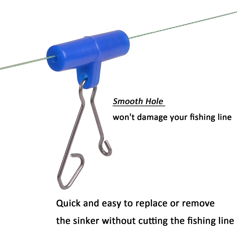 PROBEROS-anzuelo de pesca a presión de cambio rápido, Clip fácil con mango azul para aparejo de señuelo, sin necesidad de línea de corte, aparejos de acero inoxidable, 25 uds. - imagen 3