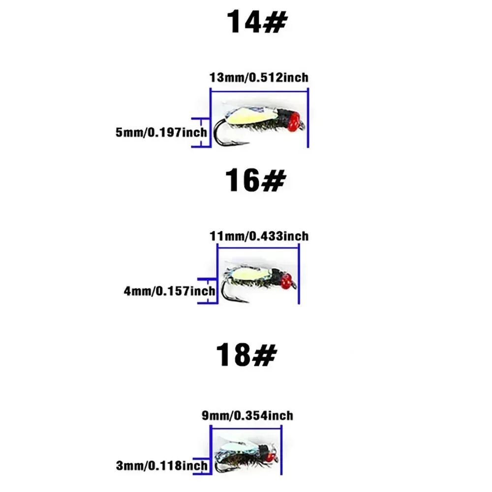 10 Uds. Señuelo de pesca con mosca de doble ala láser, señuelo de insecto biónico Artificial realista para lubina, trucha, carpa, cebo de pesca con mosca - imagen 4