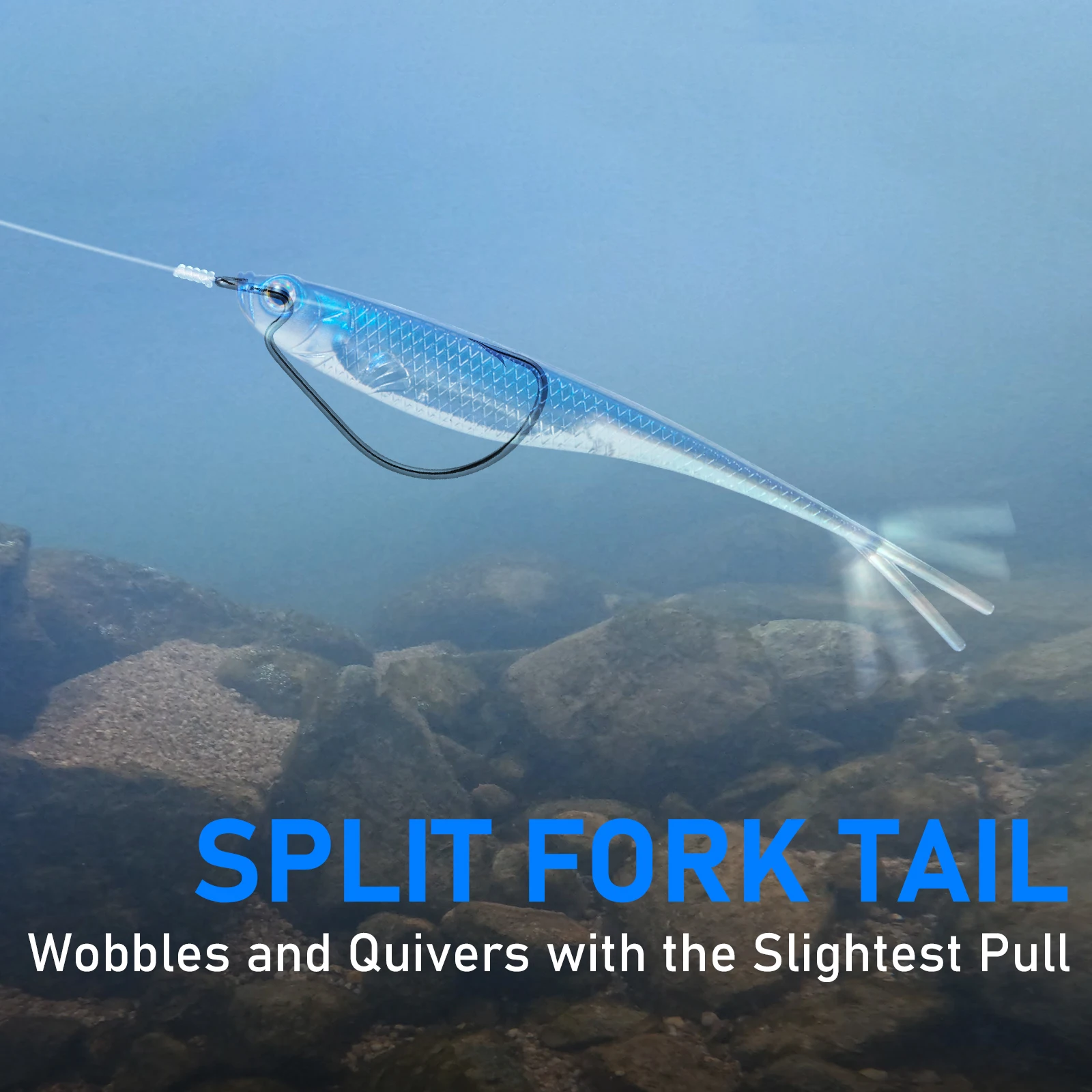 Dr.Fish señuelo blando cola gota – Vinilo saltwater weedless - imagen 2
