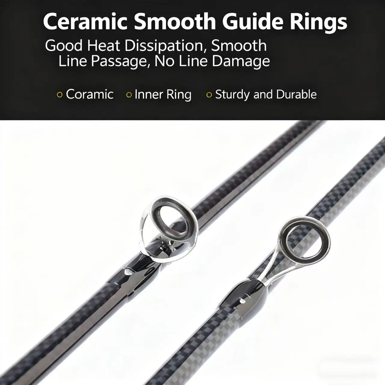 Caña de pescar giratoria ML, caña de pescar dura de acción, mango recto, caña de unión de dos piezas para equipo de pesca de agua dulce y salada - imagen 4