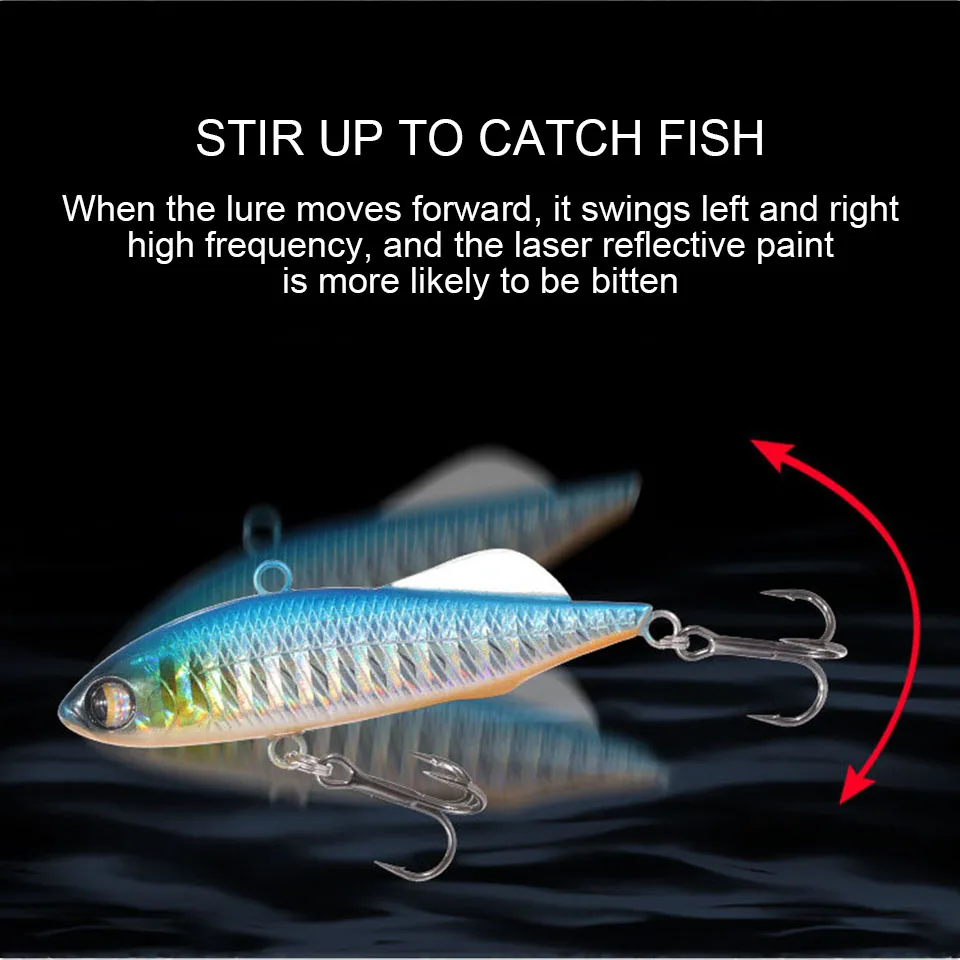 WALK FISH-señuelo de Pesca VIB de 62mm y 16g, cebo giratorio de hundimiento de Metal, con vibración, Swimbait, para lubina y Lucio - imagen 2