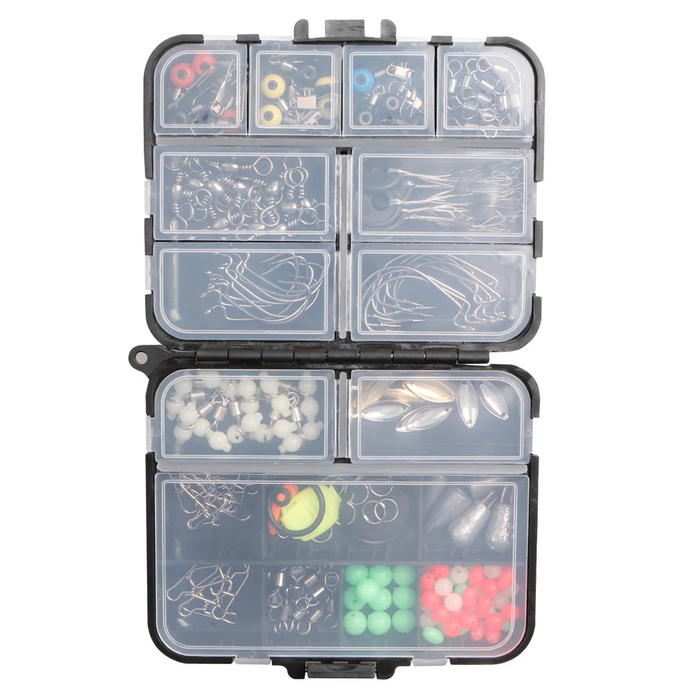 Kit aparejos pesca con estuche – Grapas, topes luminosos y anzuelos - imagen 4