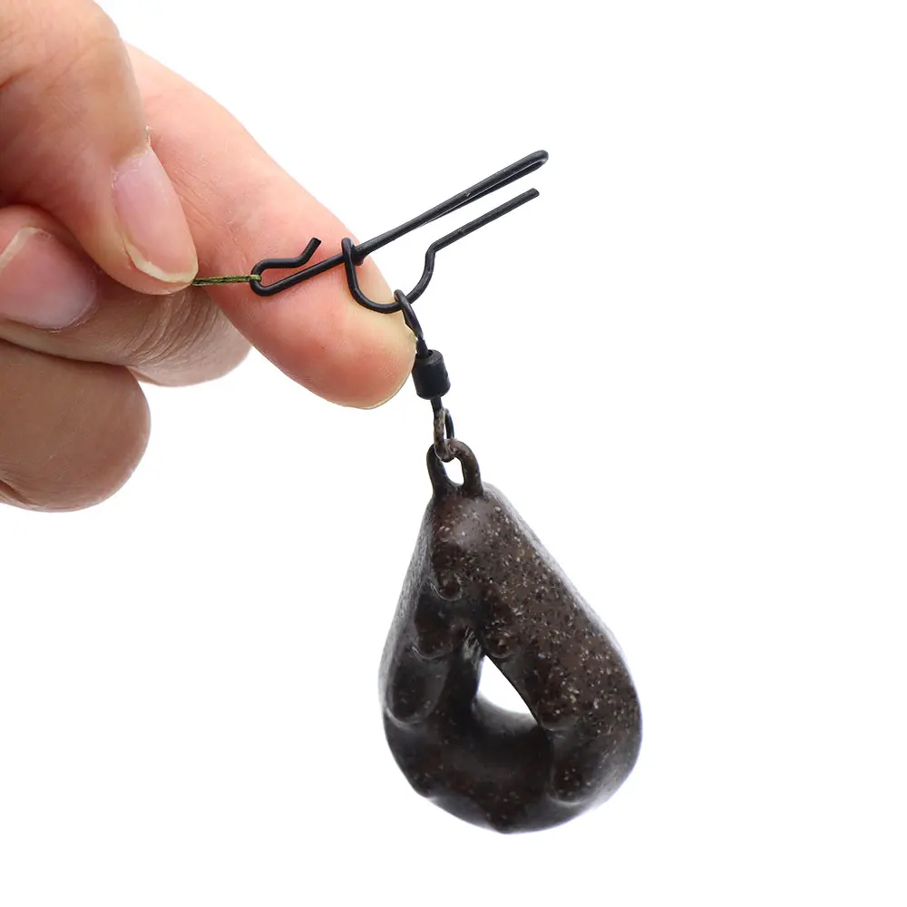 Accesorios de pesca de carpa de 20 piezas, Clips de plomo con anzuelo giratorio de cambio rápido para aparejo de helicóptero de carpa, aparejo Terminal giratorio a presión - imagen 4