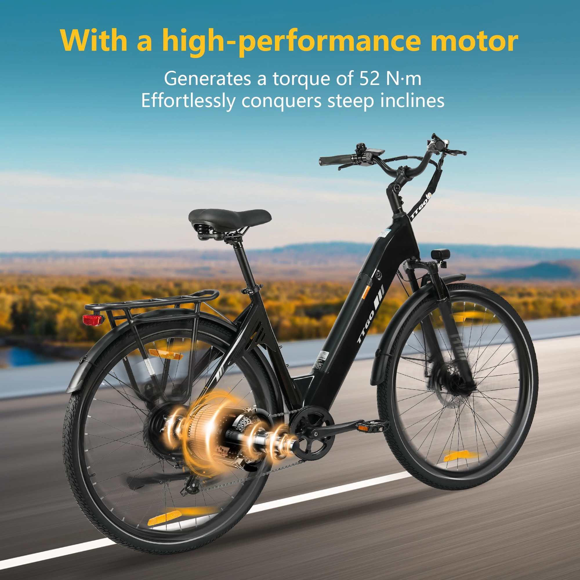 Bicicleta Eléctrica Urbana TTGO – Motor trasero con freno de disco