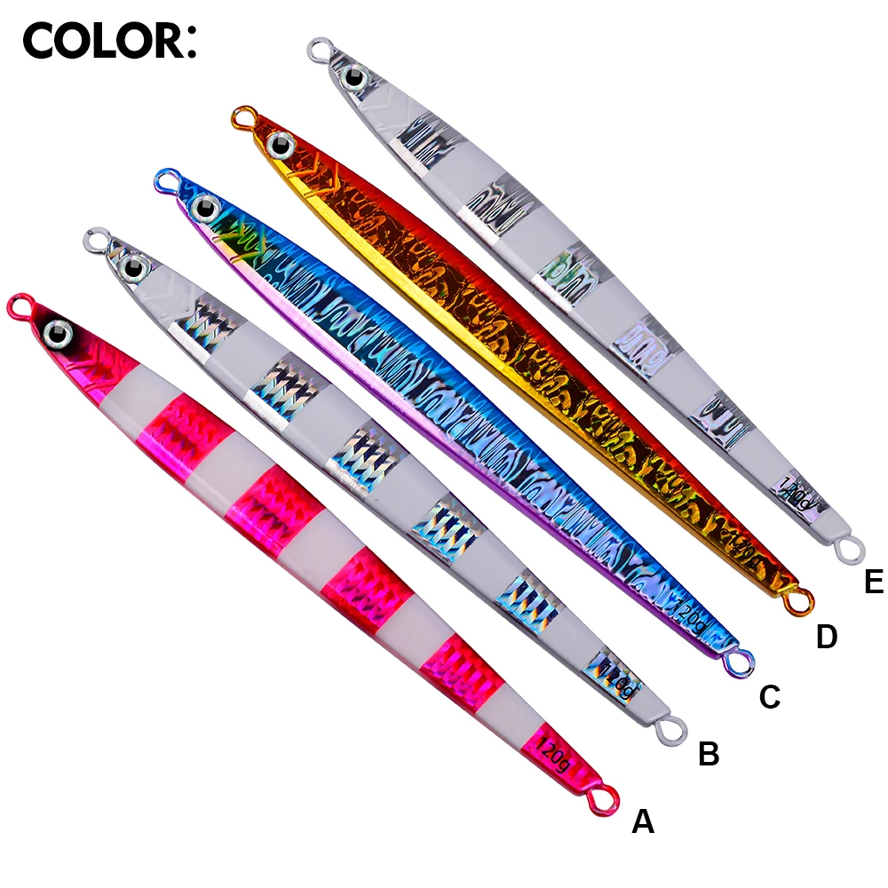 PROBEROS-cebos De Pesca De Metal, 5 piezas, cucharas De Pesca De arrastre, 80g-100g-120g, artículos De Pesca Isca, aparejos Wobblers De hundimiento - imagen 3