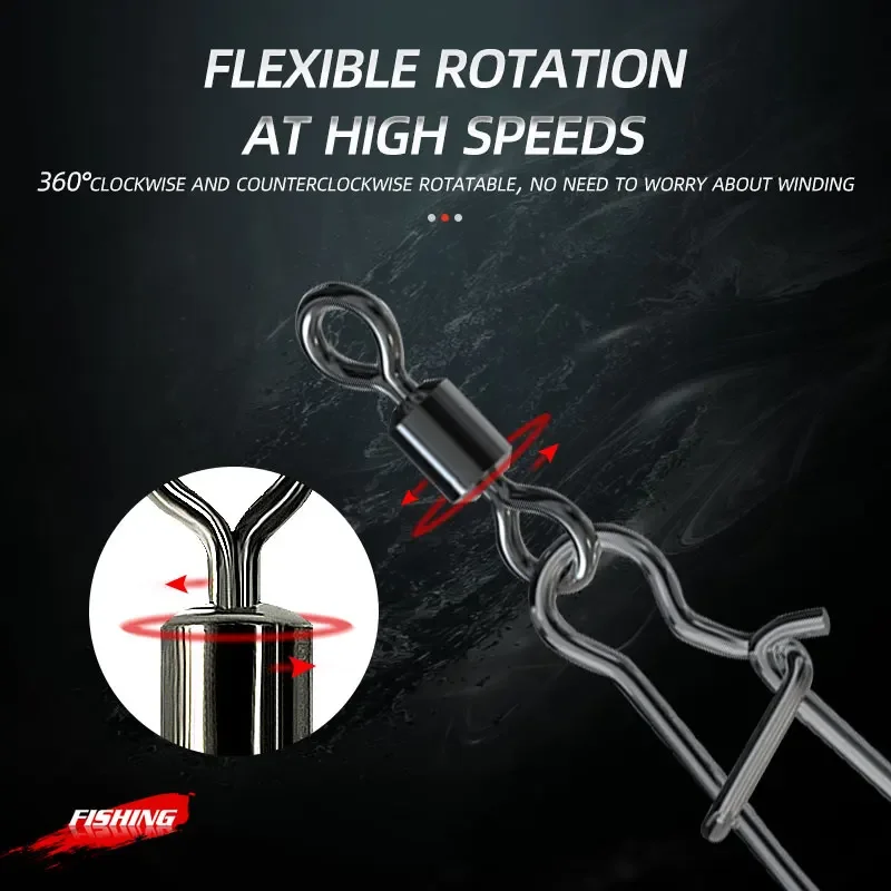 Broches giratorios acero carbono conector a presión – Barril pesca - imagen 5