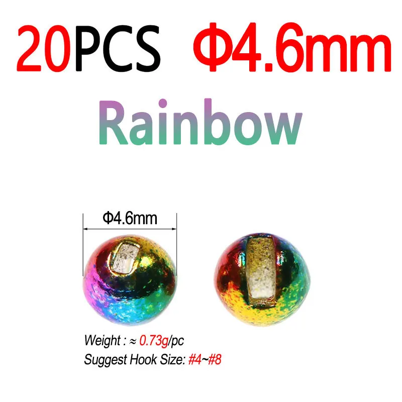 20pcs 4.6mm Rainbow