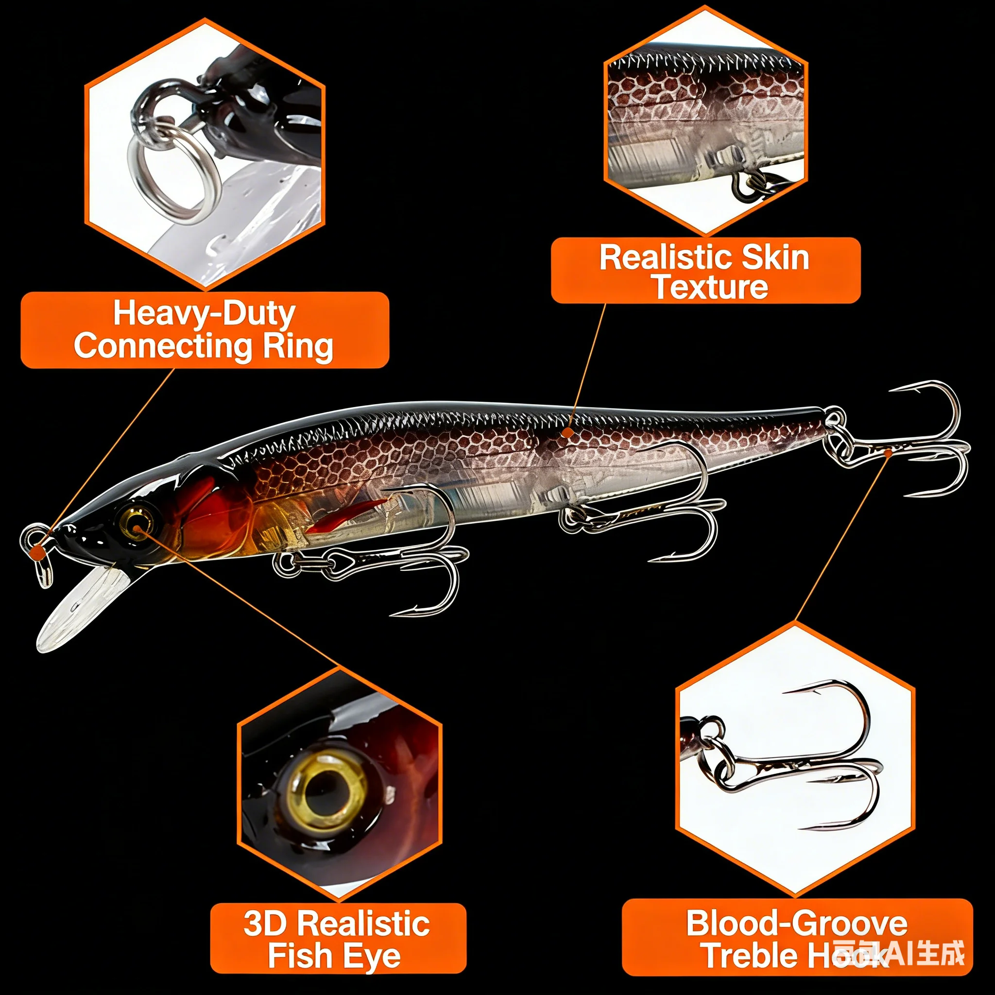 Wobbler 11.5cm 14g oscilante – Señuelo duro con ojos 3D para lubina - imagen 4
