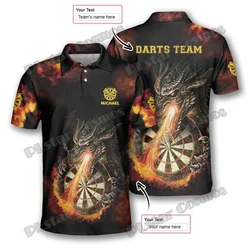 Dragon Fire Polo estampado 3D para hombre — verano premium