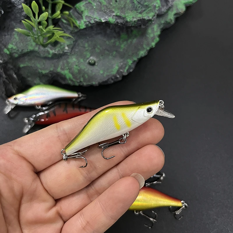 1 Uds 55mm 4,7g señuelo de Pesca hundido Mini Minnow Pesca japonesa Isca Artificial trucha Pesca de carpa cebo duro Artificial 9047 - imagen 3