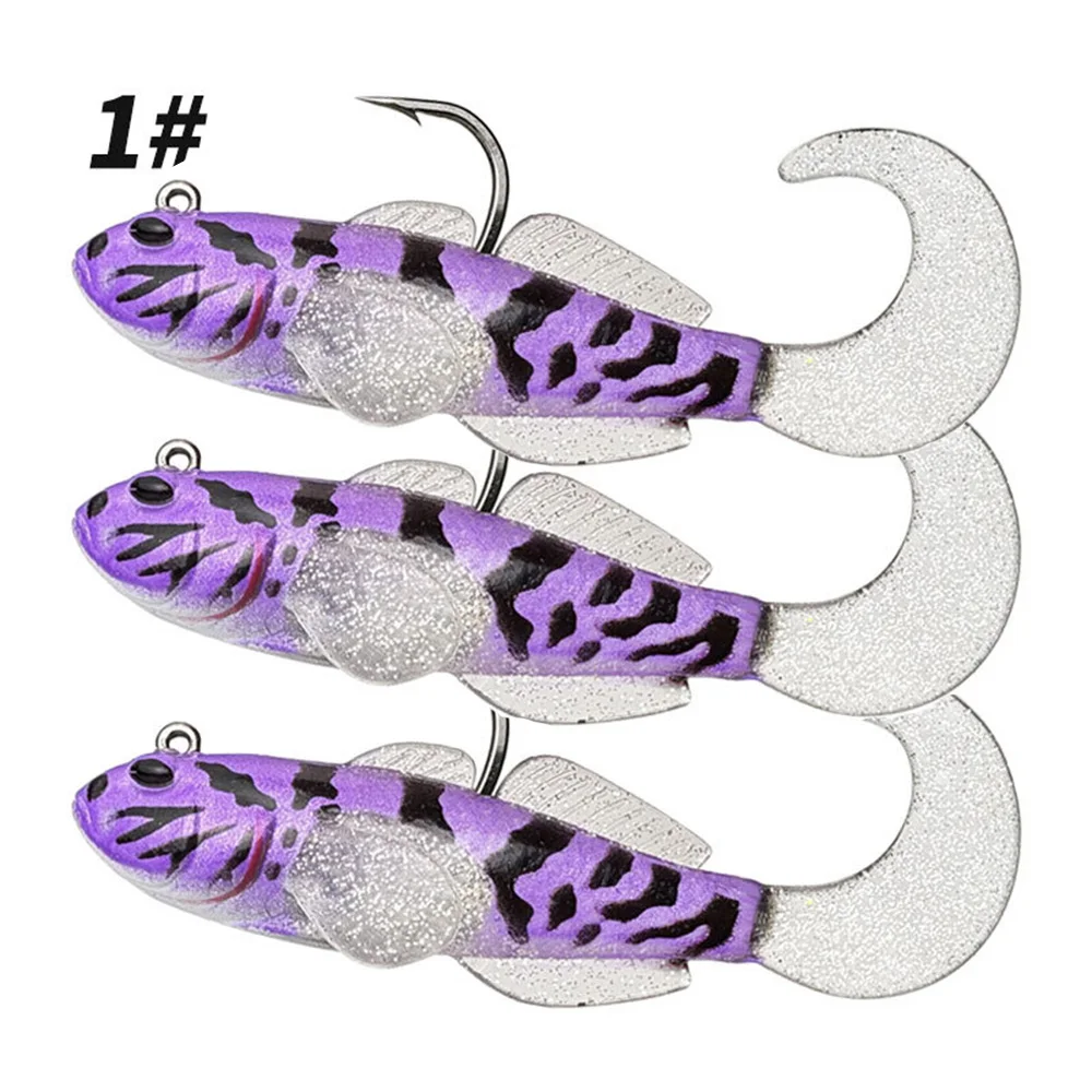 3 piezas de cola de paleta Goby Softbait 12G/22G Pesca en agua salada señuelos blandos Wobblers de silicona cebo Artificial aparejos de lubina anzuelos Pesca - imagen 4