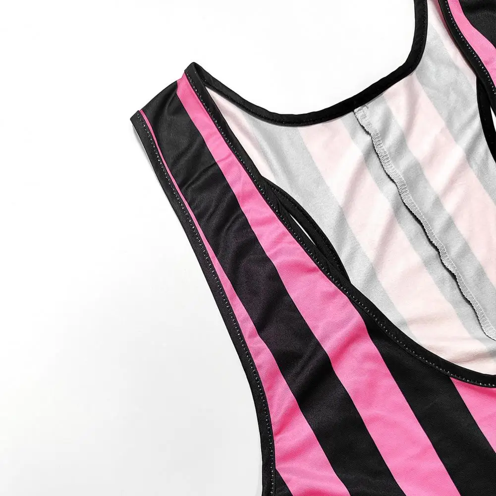 Body deportivo para hombre, mono sin mangas a rayas, gimnasio, deportes atléticos, ropa moldeadora para hombre, peleles, ropa interior para hombre, pantalones cortos - imagen 4