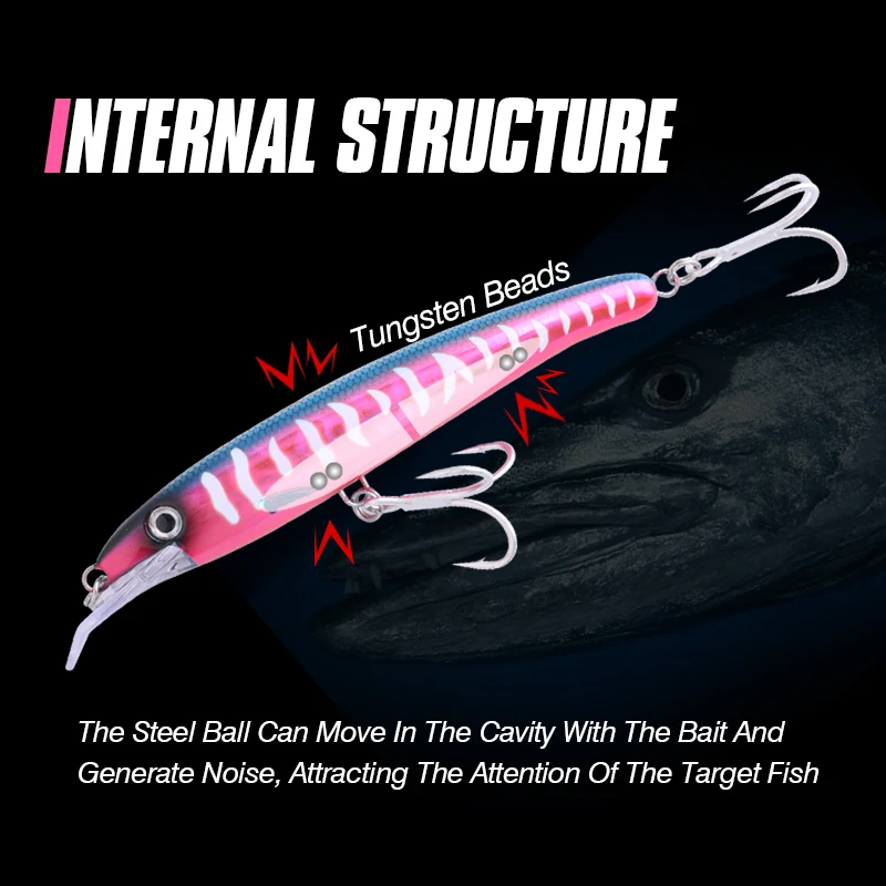 FJORD-señuelo de pesca de boca curvada, pececillo 160F, 33g, agua salada, agua dulce, cebo falso, sonajero, atún, Wobbler, señuelo Artificial - imagen 5