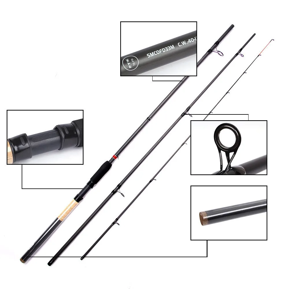 Caña Feeder Carbono 3 tramos – Puntas intercambiables para mar y lance - imagen 4