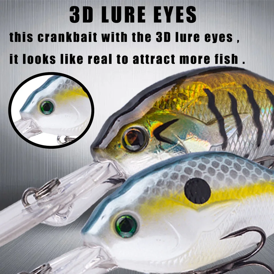 WALK FISH-señuelo de Pesca flotante 3D, ojos artificiales, Wobbler, sonajeros, cebo duro para buceo, 1-3m, manivela, 85mm, 10,5g - imagen 3