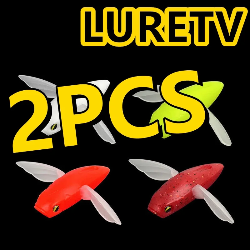 8021 6cm6g2PCS LURETV Japón RAID mismo estilo Luya superficie onda gatear lubina flotante pez blando MICRO DODGE cebo insecto suave - imagen 2