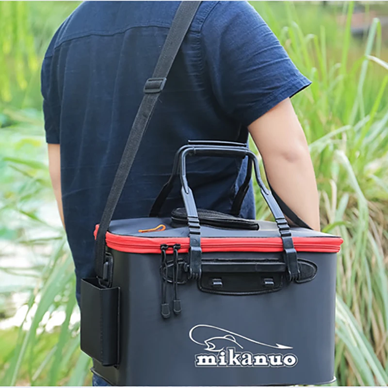 Cubo de pesca plegable en vivo, cubo de pescado grueso de EVA, tanque de agua portátil, aparejos de pesca, caja de peces vivos - imagen 5
