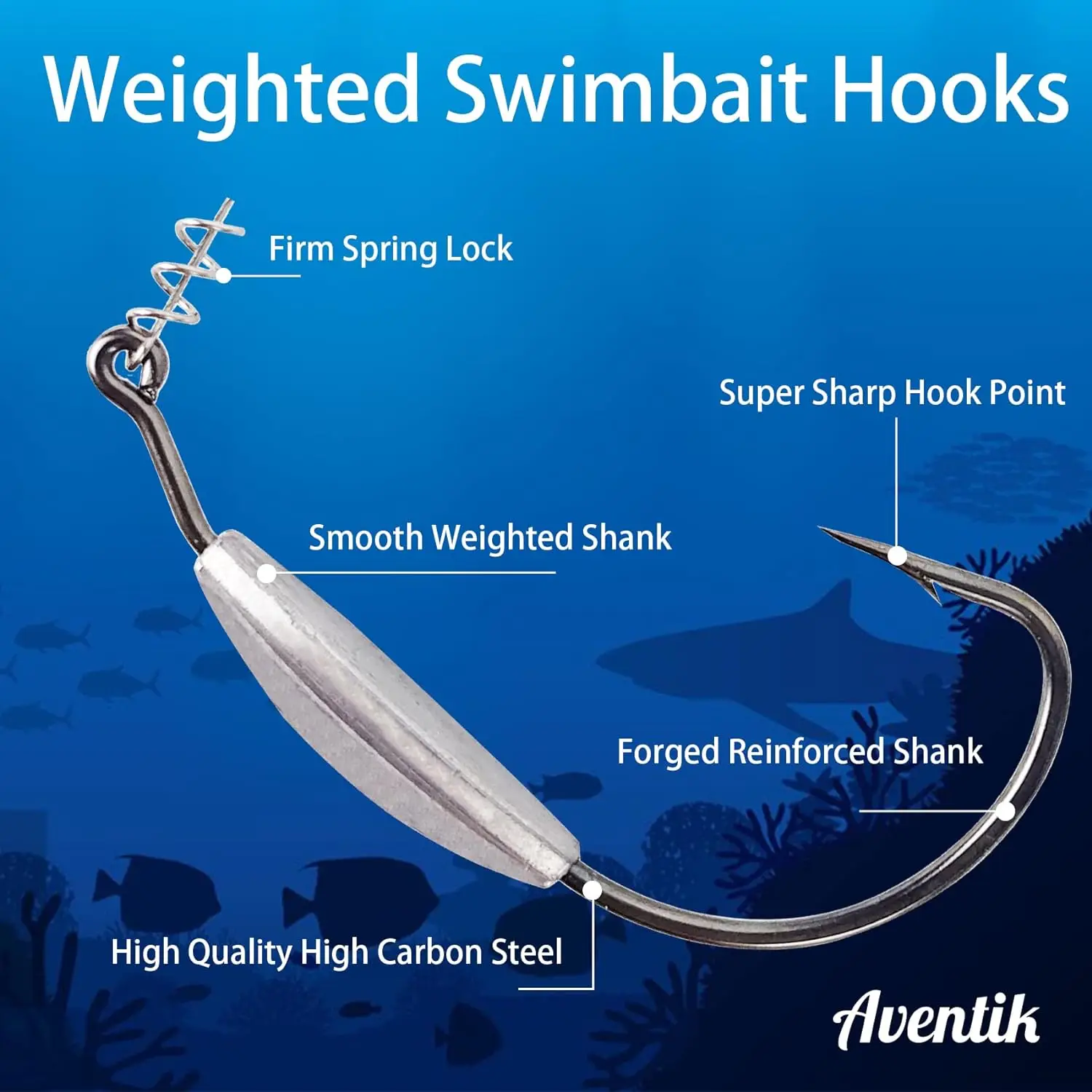 Eupheng-anzuelos Swimbait con resorte de bloqueo de giro, para cebo blando, Lucio, cabeza de plantilla, 3/0, 4/0, 5/0 - imagen 3