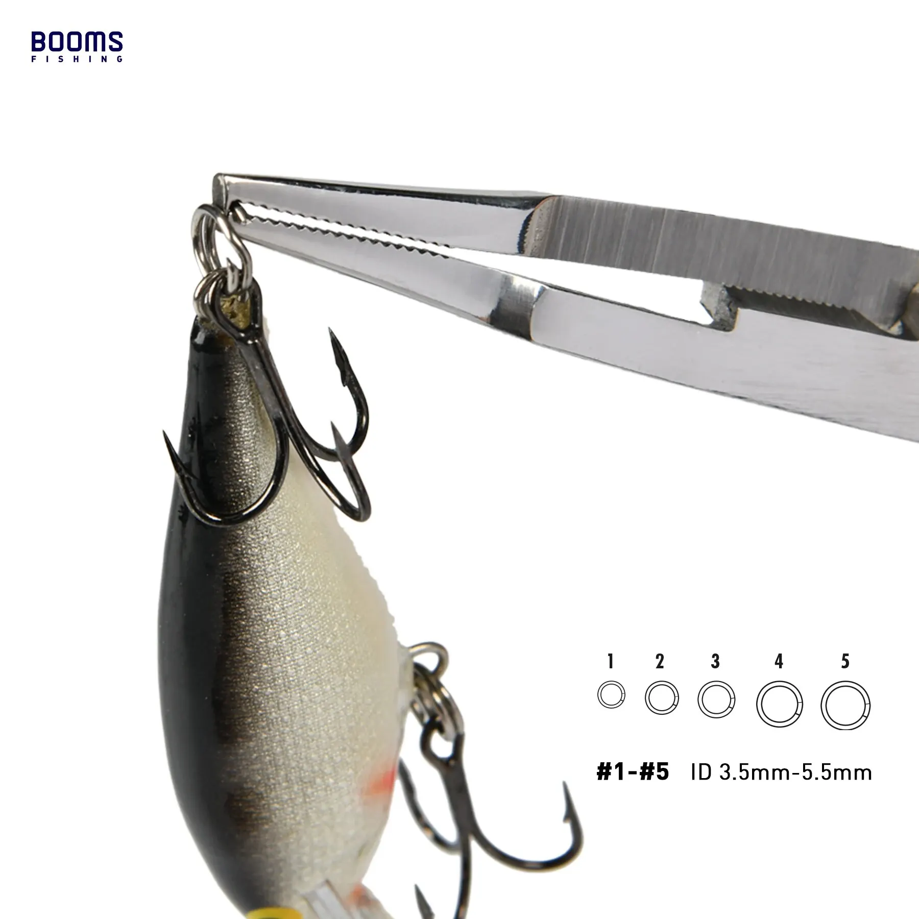 Booms Fishing H01-Alicates de pesca, tijeras de acero inoxidable con cordón antipérdida, herramienta de corte de línea multifuncional para quitar anzuelos - imagen 5