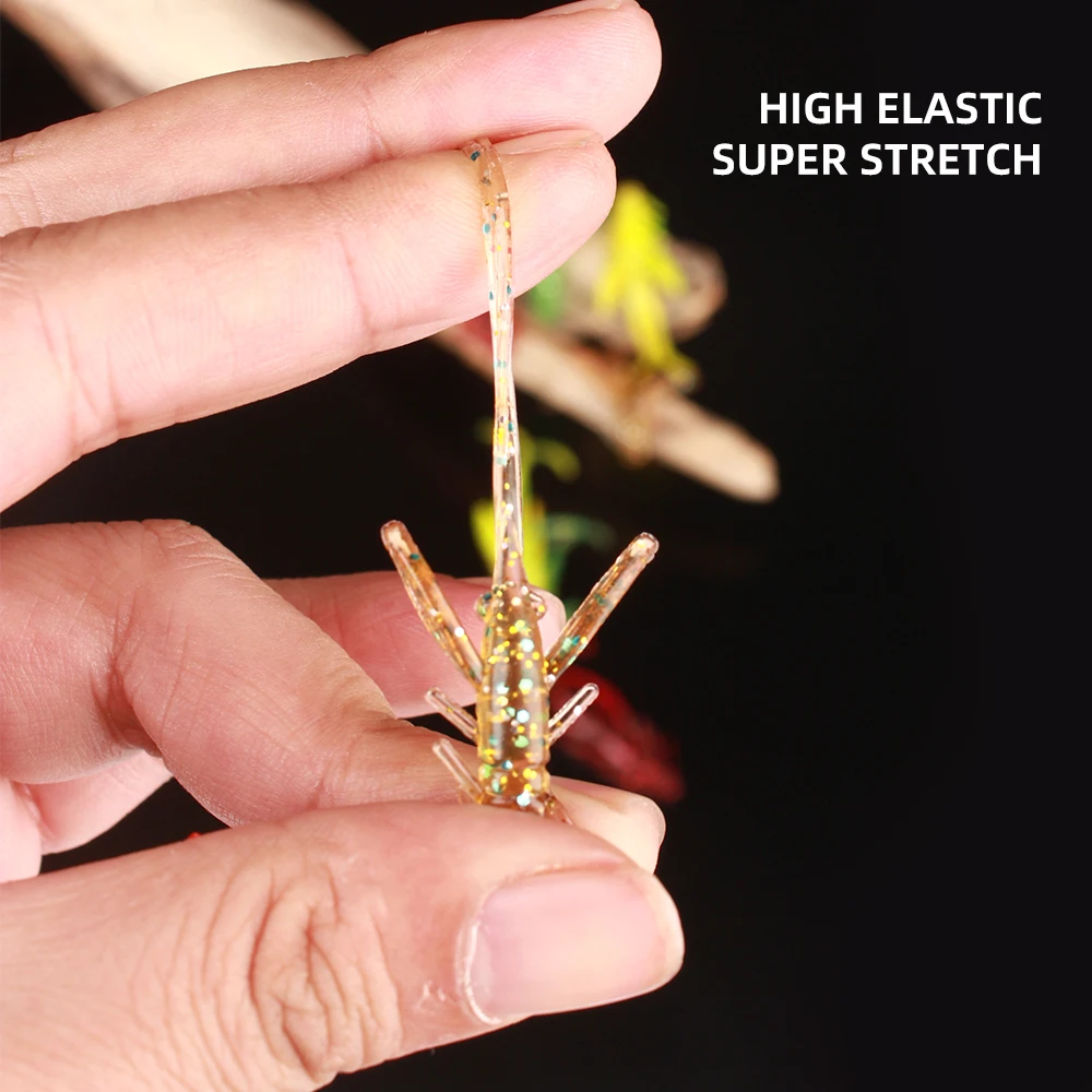 Señuelo de pesca NGB 30 Uds DoliveCraw Señuelos de pesca Craws Cebo suave de camarones 60mm señuelo suave camarones giratorios Twintails lubina para carpa - imagen 3