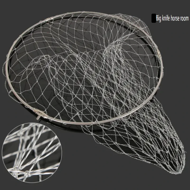 SANLIKE-Anillo de red de acero inoxidable, anillo de red redondo, cabeza de red de pesca, red de pesca plegable, red de inmersión de aterrizaje, accesorios de pesca - imagen 4