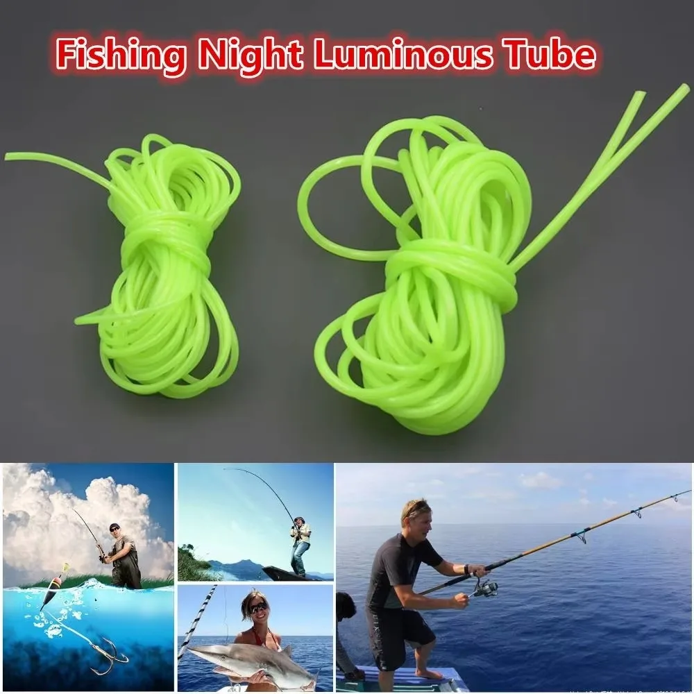 Nuevo Manguera de pesca luminosa de 0,8/1/1, 5/2mm, pesca de silicona verde, tubo luminoso nocturno, línea de gancho, tubo antidesgaste brillante, pesca en aguas profundas - imagen 2