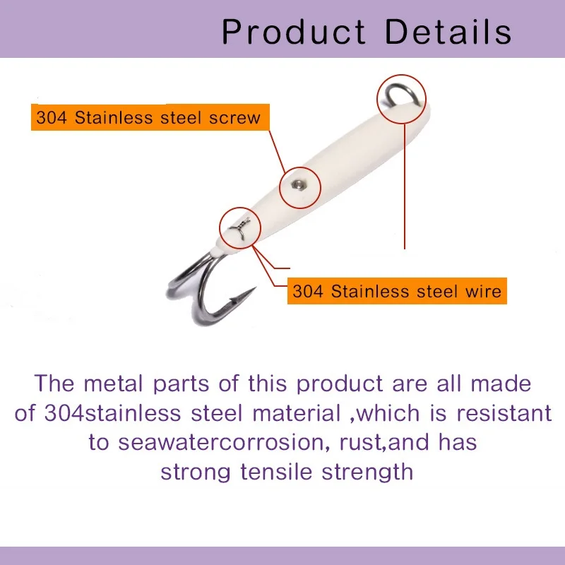 Señuelo de pesca con anzuelos dobles de acero inoxidable, gancho de garra de cuerpo de plástico para pesca en aguas profundas, línea de alambre, atún, caballa, salmón, trucha - imagen 3