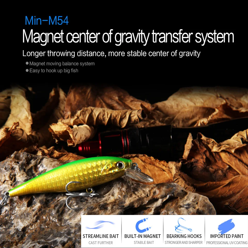 M54 Bearking 7,8 cm 9,2g nuevo 1 pieza llegada gran oferta Minnow señuelo de pesca duro cebo aparejos de pesca de agua dulce señuelos artificiales cebo - imagen 3