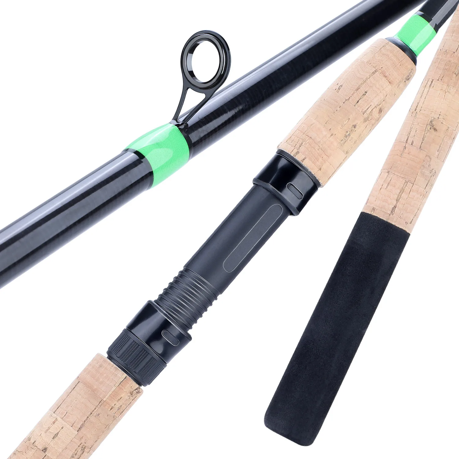 Caña de pescar alimentadora Sougayilang, mango alargado, 6 secciones, caña de pescar L M H Power, caña de viaje de fibra de carbono, aparejos de pesca - imagen 2