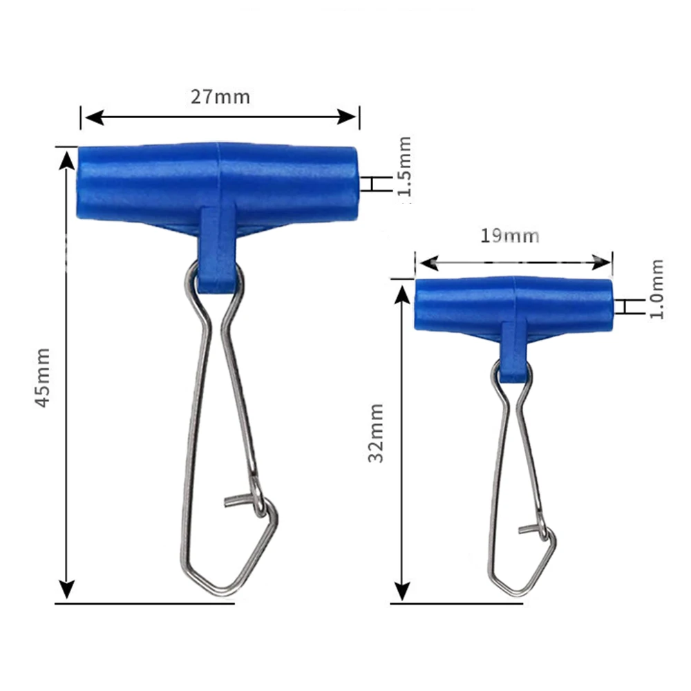 PROBEROS-anzuelo de pesca a presión de cambio rápido, Clip fácil con mango azul para aparejo de señuelo, sin necesidad de línea de corte, aparejos de acero inoxidable, 25 uds. - imagen 2