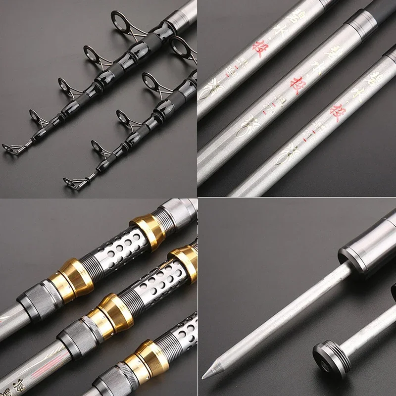 Cañas de pescar giratorias telescópicas superduras de 1,8 M-3,6 M, caña de distancia ultraligera de tiro largo, caña de lanzamiento de alta calidad - imagen 5