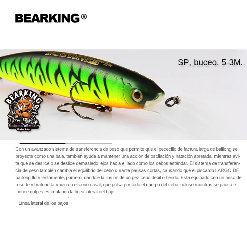 Bearking 130mm 28,6g Señuelos de pesca de calidad profesional cebo duro buceo 2,5-3 m calidad wobblers minnow aparejos de cebo Artificial - imagen 4