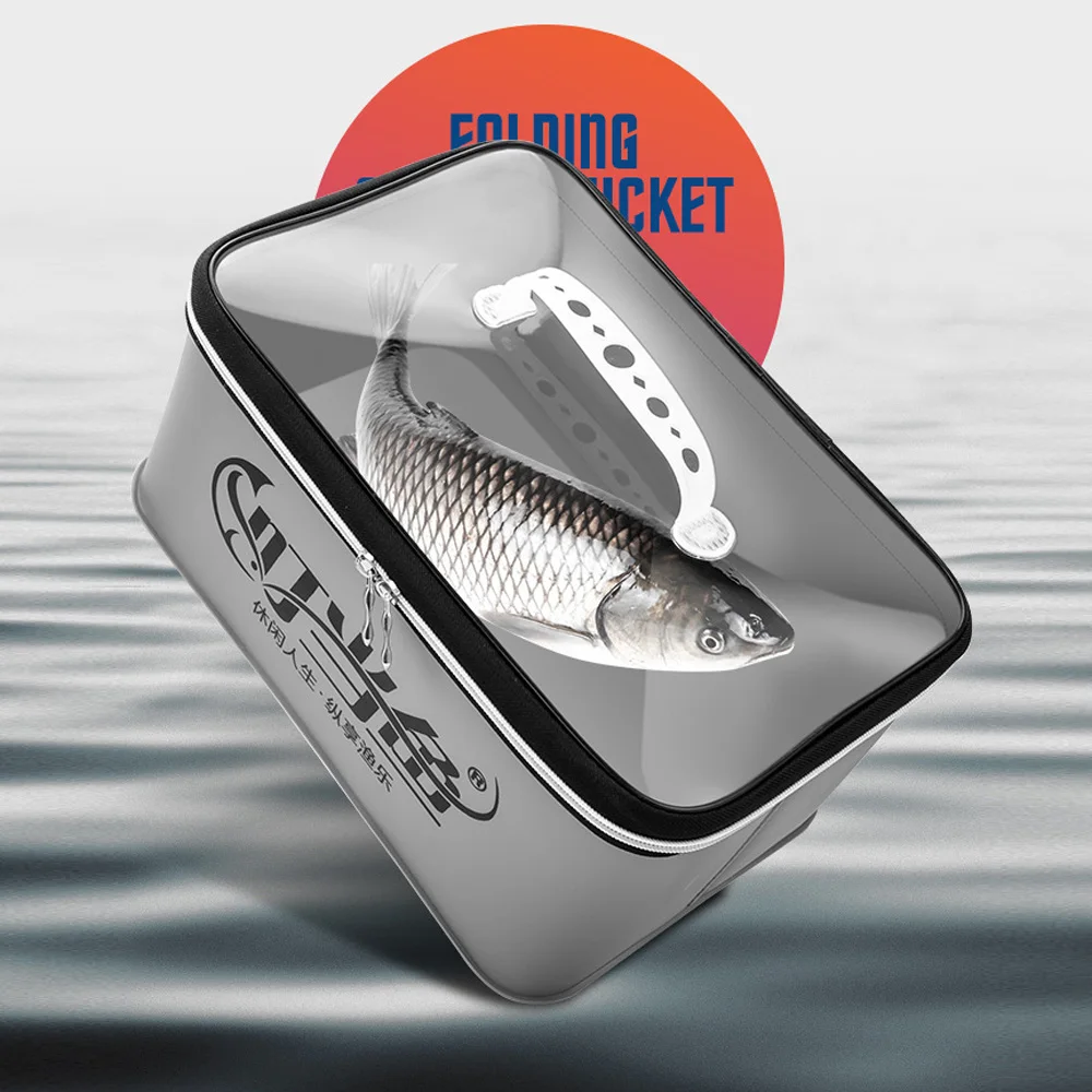 Bolsas de pesca EVA multifunción, cubo plegable portátil, caja de peces vivos, contenedor de agua para acampar, caja de almacenamiento de aparejos de pesca X364G - imagen 3