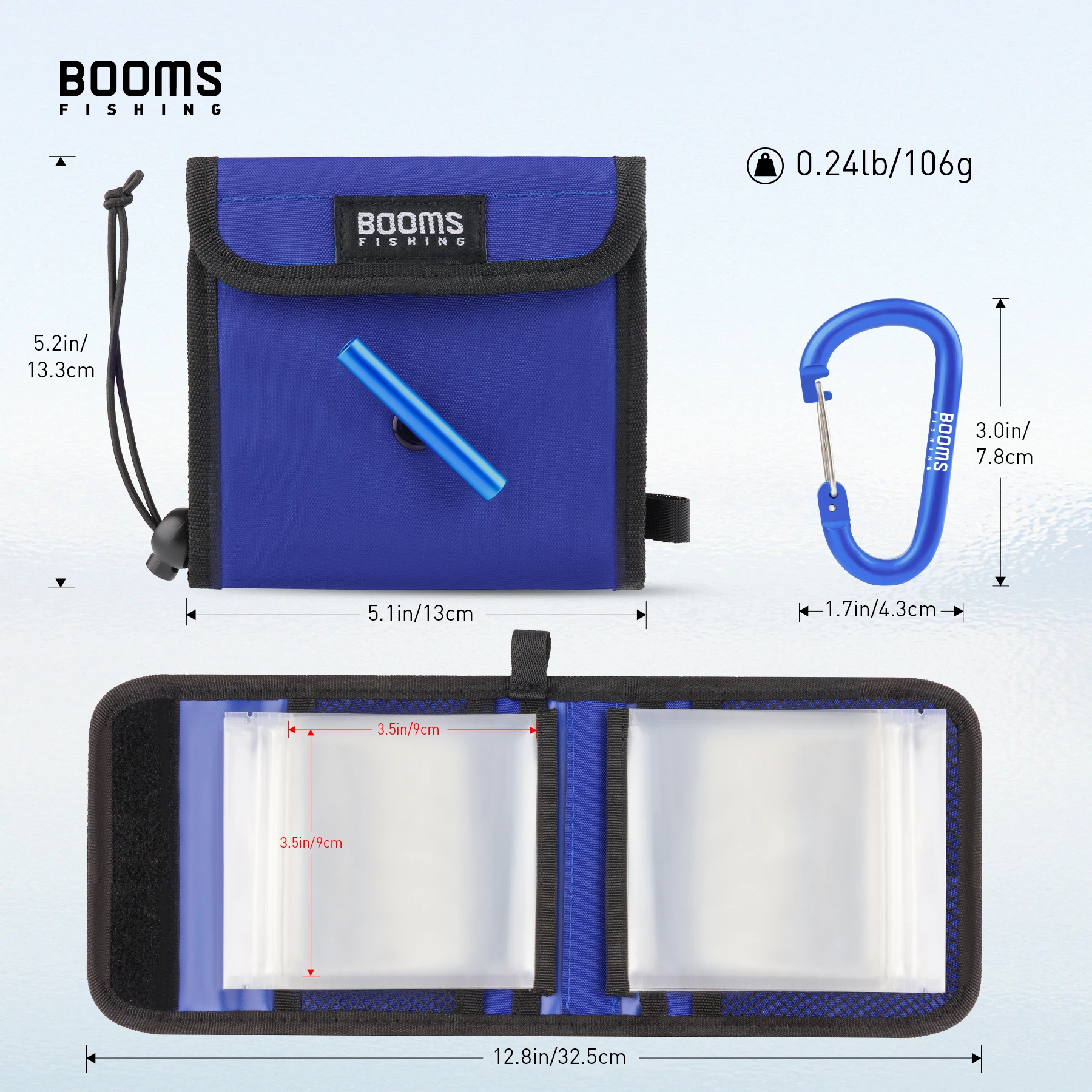 Booms Fishing SH2 Carpeta de Aparejos Bolsillos Mosca Tippet - imagen 3