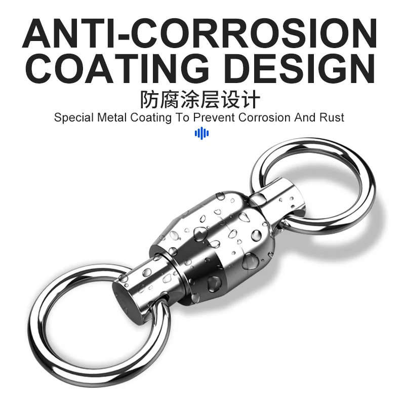 OBSESSION LT007 10 unids/bolsa 0 # -10 #   Giratorio resistente del rodamiento de bolas del acero inoxidable con giratorios sólidos del conector del señuelo de la pesca del anillo - imagen 5