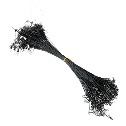 STBT 20 piezas hilo de pescar de acero antimordida líder de alambre de acero con accesorio de pesca giratorio correa de núcleo de plomo alambre de pesca 15CM-30CM