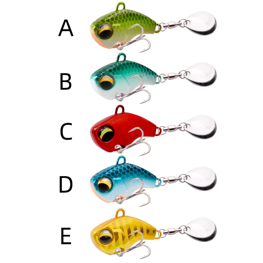 Señuelo de pesca de Metal VIB, 5 piezas, 6g/14g/26g, giratorio, cuchara, Pin, Crankbait, cebos de lentejuelas, aparejos de pesca, novedad - imagen 2