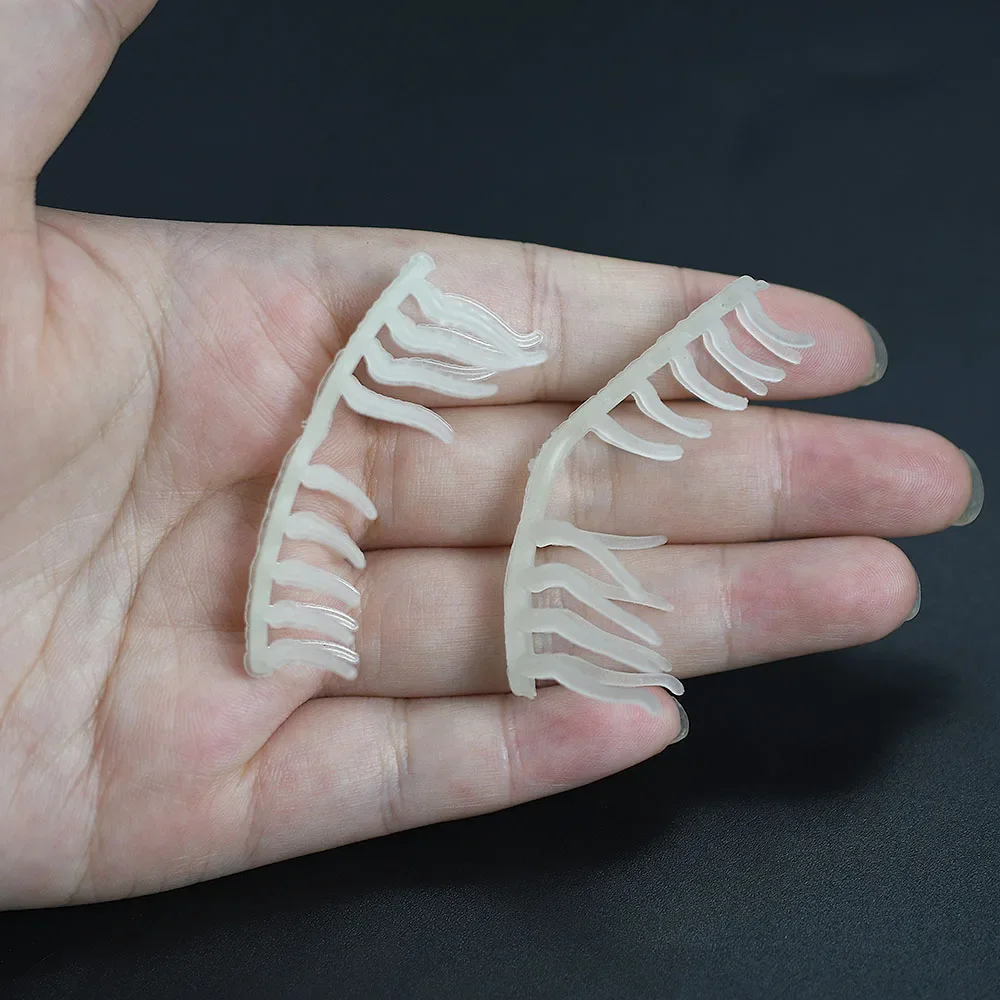 6 uds. Señuelos tipo Gamba brillantes de silicona, cebos flotantes para natación, señuelos que se hunden, simulación de gambas, Señuelos de Pesca - imagen 5