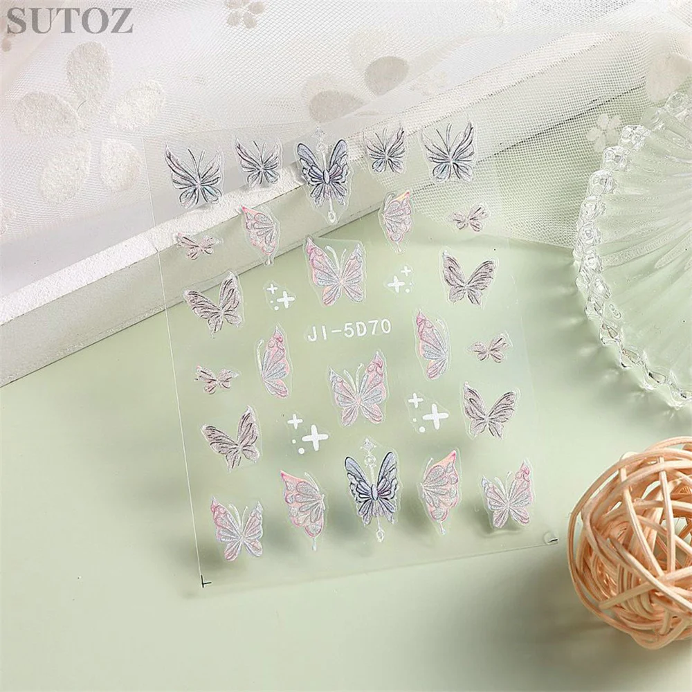 Una delicada hoja de etiqueta de arte de uñas con temas de mariposa perfecta para mejorar los diseños de sus uñas