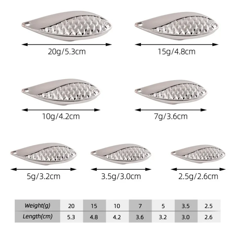 Señuelo duro de serpiente para pesca, cebos de lentejuelas de Metal con anzuelo triple, pluma, oro y plata, 3,5g/5g/7g/10g/15g/20g, 1 piezas - imagen 3