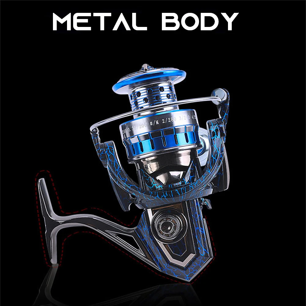 Nuevo carrete de pesca totalmente de Metal, 21Kg, potencia de arrastre máxima, equipo giratorio, mango de carrete de cuerpo de Metal, carrete de fundición de pesca adecuado para todos los agua - imagen 5