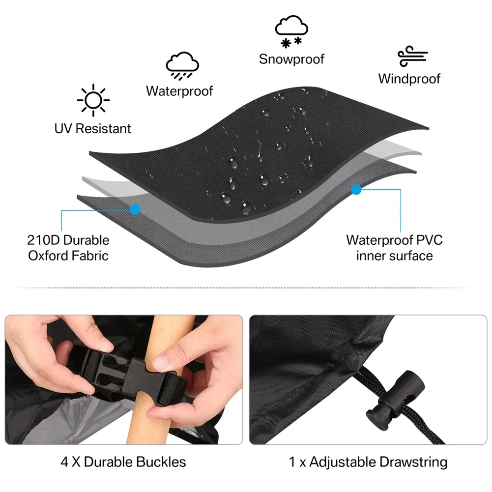 Fundas para tumbonas de ratán Oxford 210D para tumbonas, cubierta apilable, cubierta impermeable para tumbona, fundas para sillas reclinables Anti UV - imagen 5