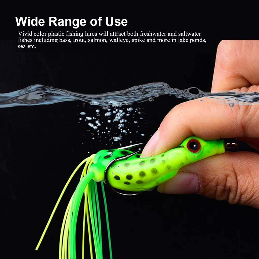 Hanlin-señuelo de rana flotante, cebo de pesca de plástico suave, doble anzuelo, Topwater Ray Frog, Lucio Artificial, aparejos de lubina, 5G, 8G, 12G - imagen 3