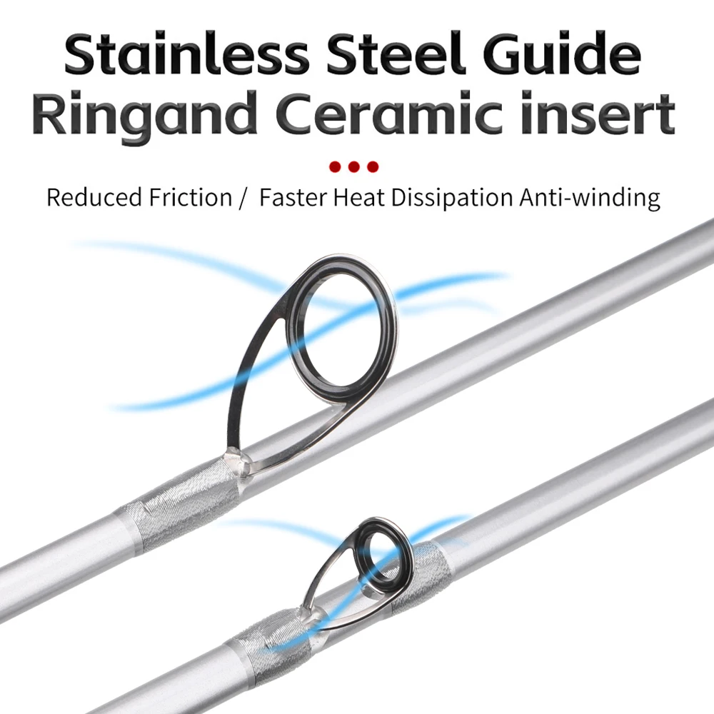 Caña de pescar con señuelo de 4 secciones, 1,8 M, 2,1 M, Spinning/Casting, MH Power, fibra de carbono, peso del señuelo 14-35g - imagen 3