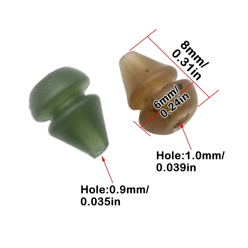 30 Uds. Cuentas de pesca de carpa Heli Chod, cuentas verdes/marrones para helicópteros, aparejos de Terminal de pesca de carpa, herramienta de accesorios - imagen 2