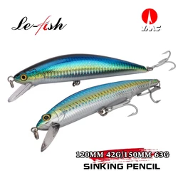 Le fish 120mm 42g/150mm 63g súper pesado pececillo grande señuelos duros hundimiento cebo de pesca pesca de invierno Wobblers Crankbait