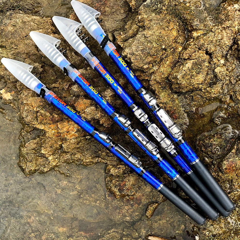 Caña de pescar giratoria de roca de 1,5 M-3M de alta calidad, Mini caña telescópica ultraligera de carbono, longitud cerrada de 45cm-47cm para principiantes - imagen 2