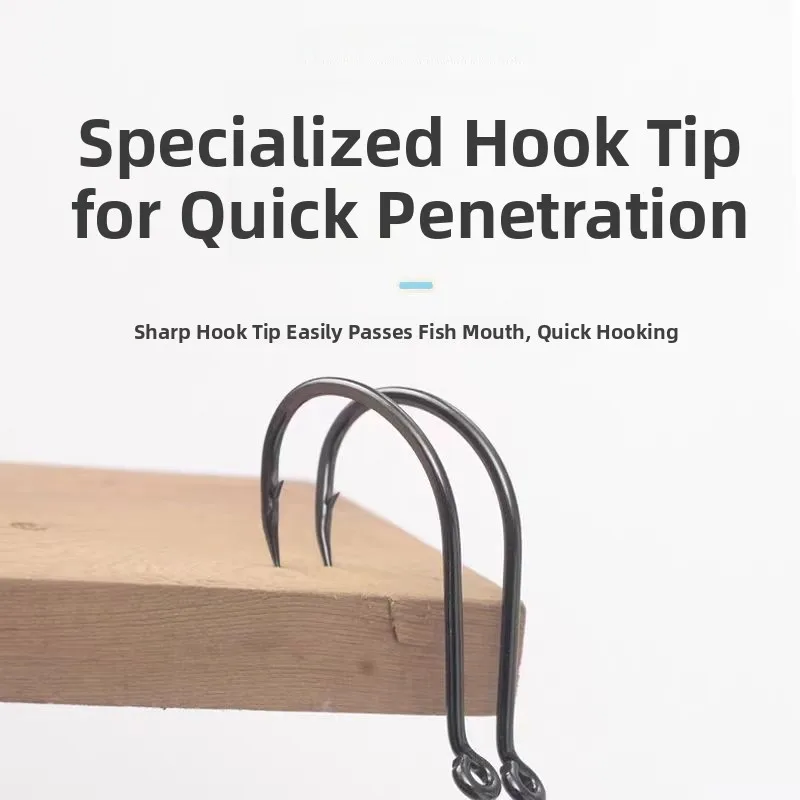 Juego de anzuelos de pesca KEARMMING con boca doblada y mango duradero para anzuelos de pesca resistentes a la corrosión para barcos y mar